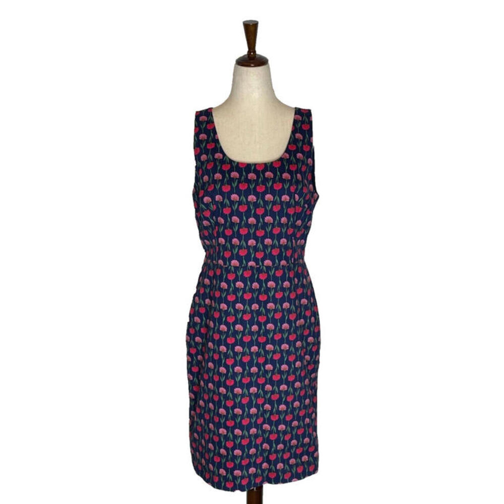 J Crew Floral Tailored Sleeveless Sheath Mini Dress Navy Pink Womens Size 10 NWT - Picture 3 of 9